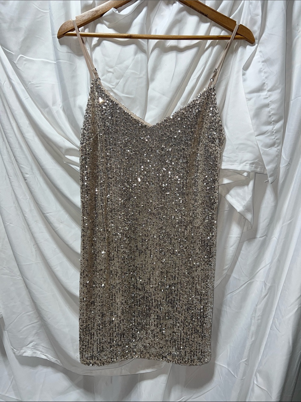 Banana Republic Champagne Sequin Mini Slip Dress